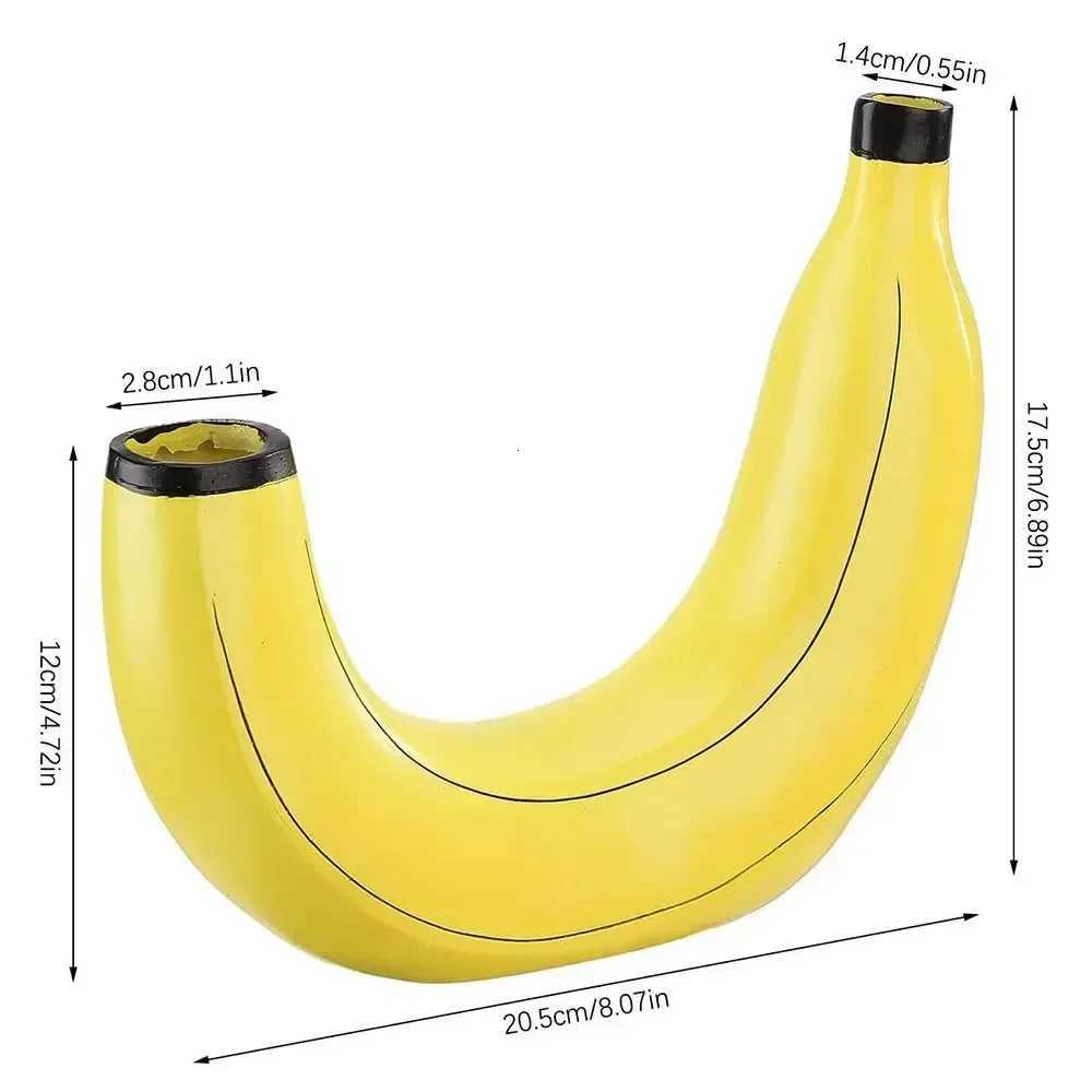 Banana Vase Resin Flower Vase Cute Banana Shape Tabletop Decorative Vase for Flowers Arrangement Living Ro Bedro He Decor Y251201