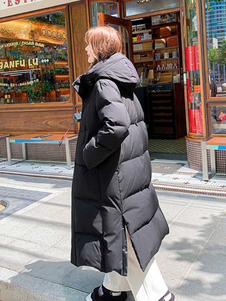 Female Down Cotton Hooded Overcoat 2025 Winter Women Jacket Coats Long Parkas Thick Warm Jackets Windproof Casual Student CoatT251201