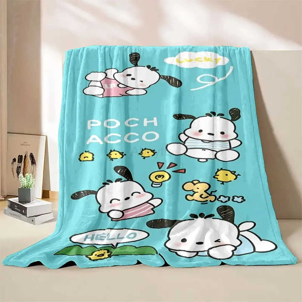 Sanrio Dog Pet Pochacco Blanket Flannel Fluffy Throw Camping Blanket for Children Sofa Throw Blanket Modern Fashion Gift H251201