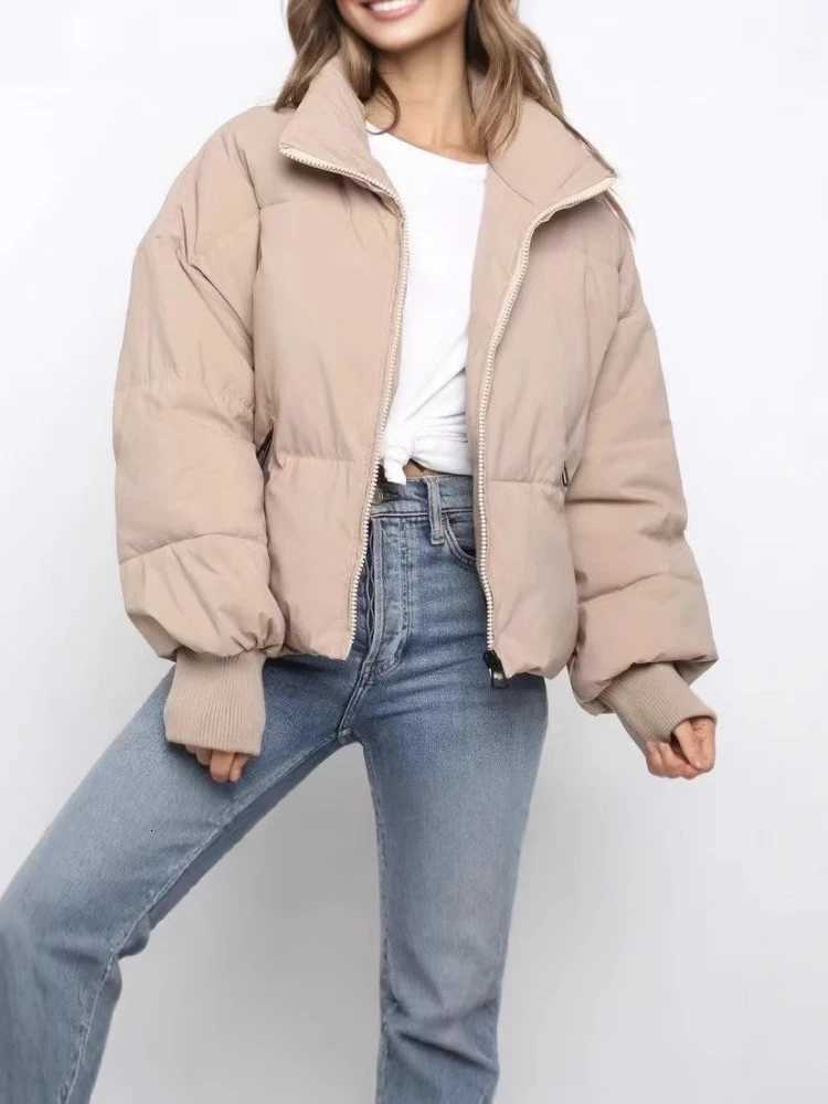 New Winter Thickened Cotton Coat Jacket for Women Trendy Versatile Student Korean Style Loose Fit Padded Jacket Short StatureT251201