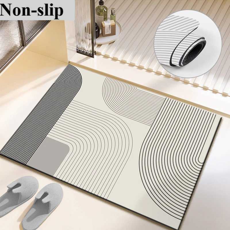 Luxury Diatite Bath Mats Bathro Anti Slip Foot Mat Super Absorbent Quick Dry Bathtube Carpet Toilet Rug Doormat Washable H251129