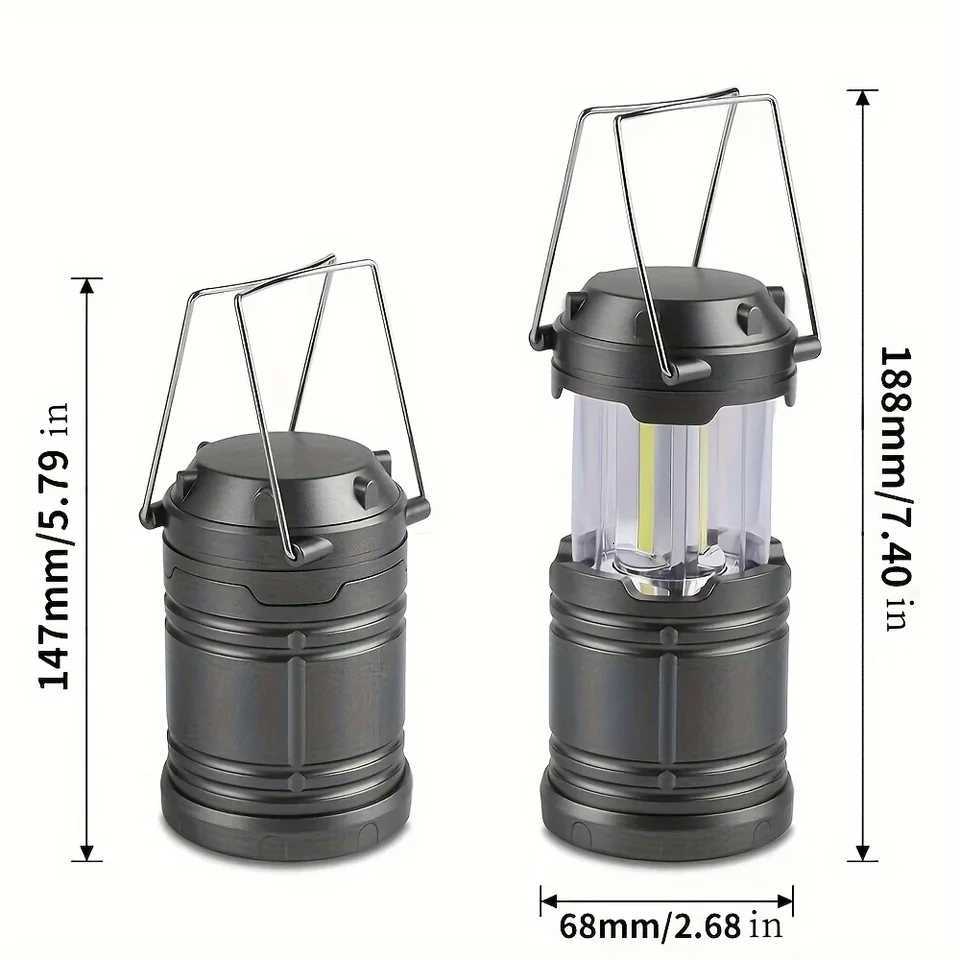 1/2PCS Outdoor Camp Lamp Camping Tent Light Portable Lantern Multifunctional Emergency Light Battery Outdoor Pony Lantern M251201