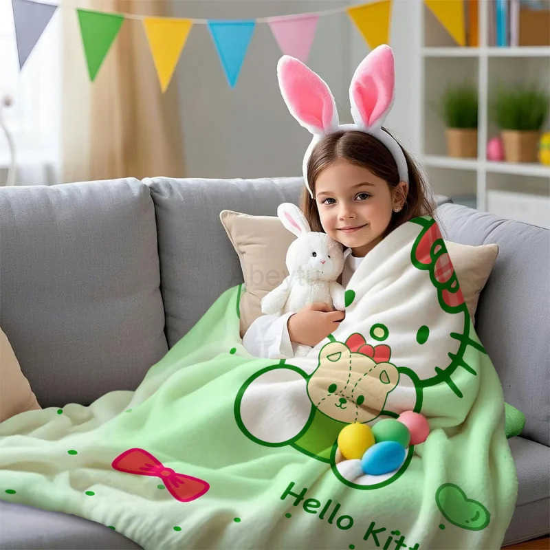 Sanrio Hot Hello Kitty Plush Blanket Bed Sheet Children Adult Soft Blankets Cartoon Aircondition Nap Blanket Spring Fluffy Quilt H251201