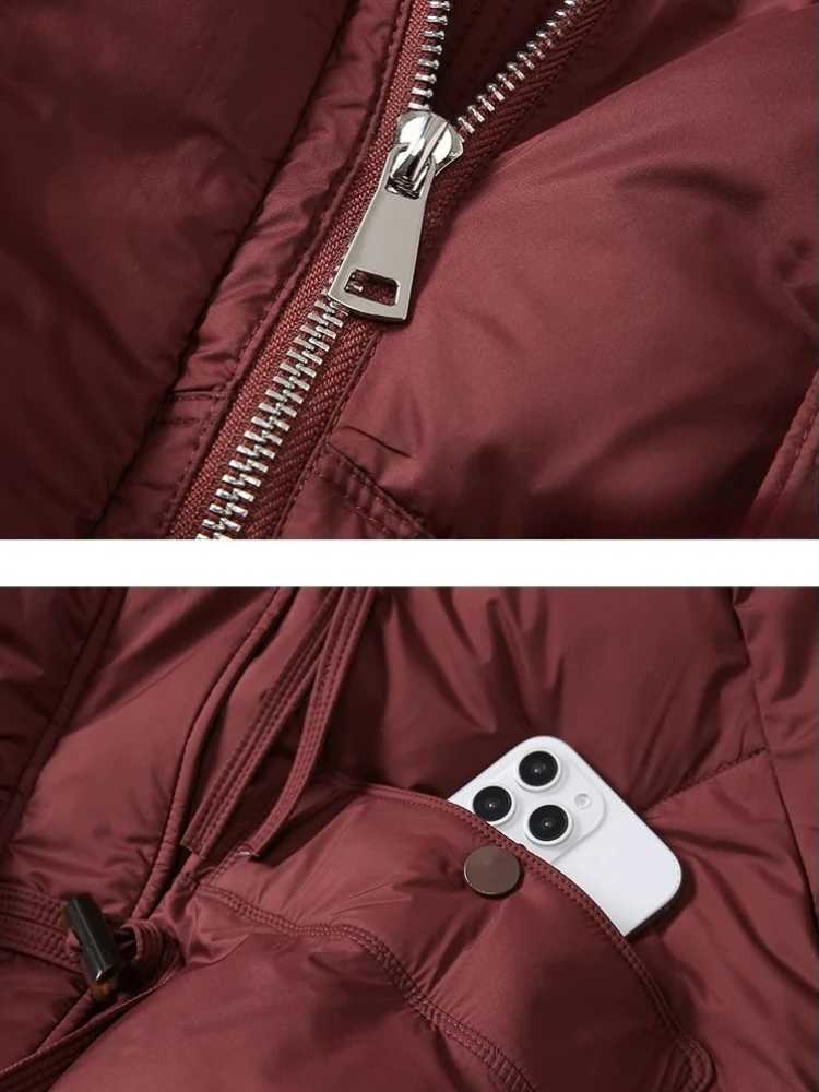 2025 Winter New Thicke Warm Parkas Removable Fur Collar Bread Coat Loose Chic Down Cotton Padded Casual Coat Womens OutwearT251201