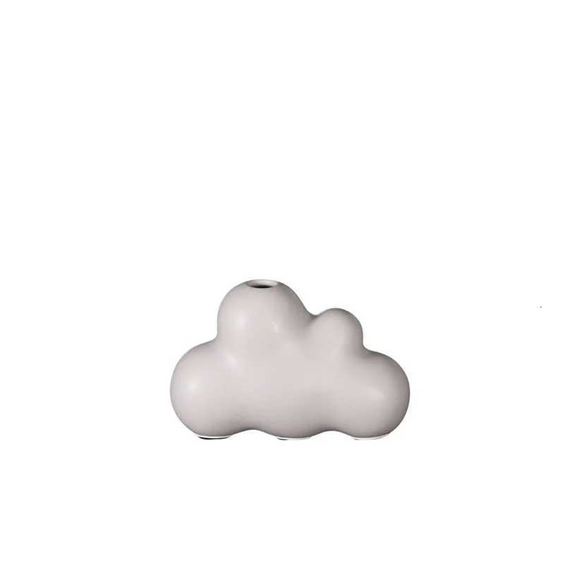 Cartoon Cloud Ceramic Vase Childrens Ro Decoration Floral Arrangement Accessories Terrarium White He Y251201