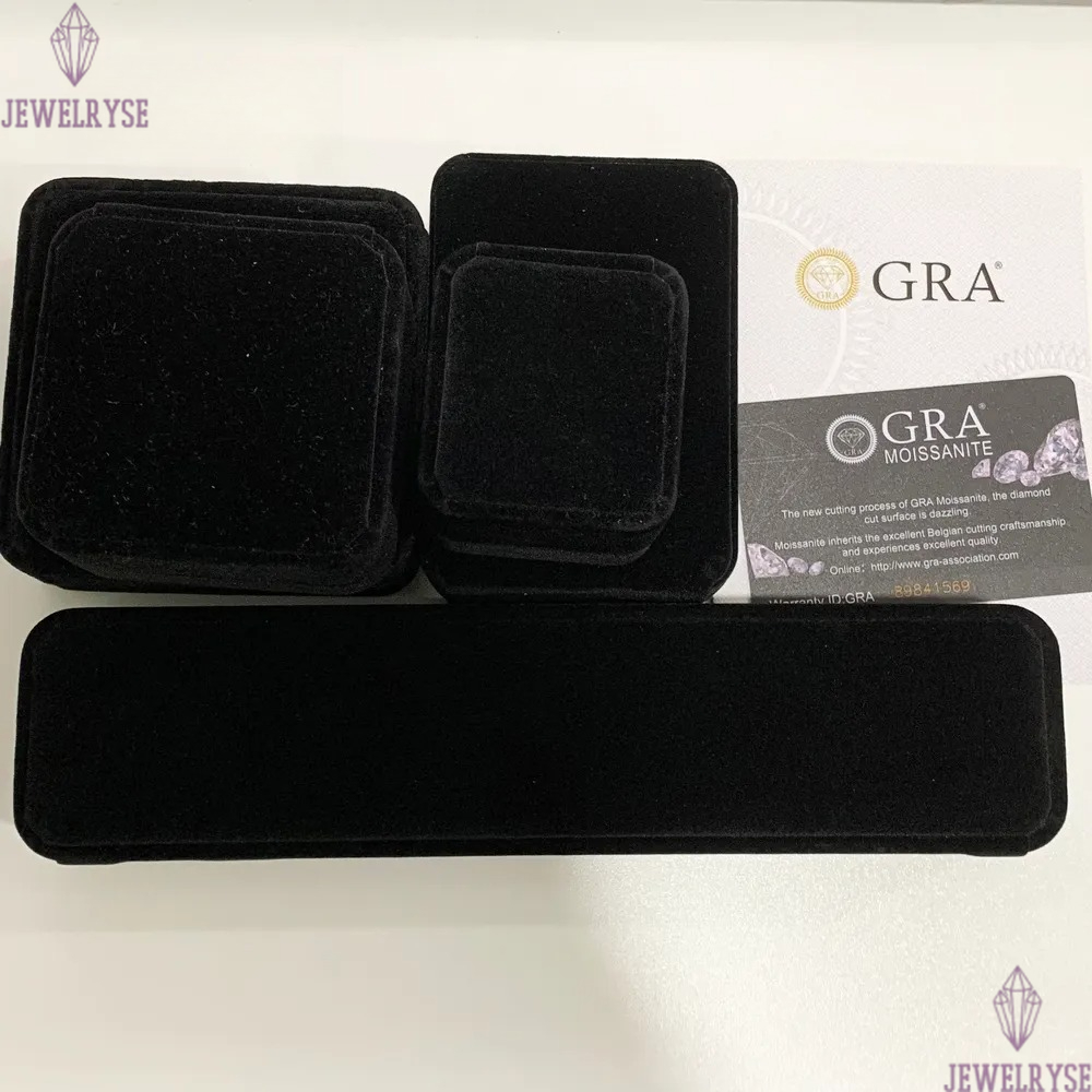 Cadermay luxury 5ct pear cut D VVS moissanite ring with 6mm round moissanite diamond eternity band moissanite ring set for women