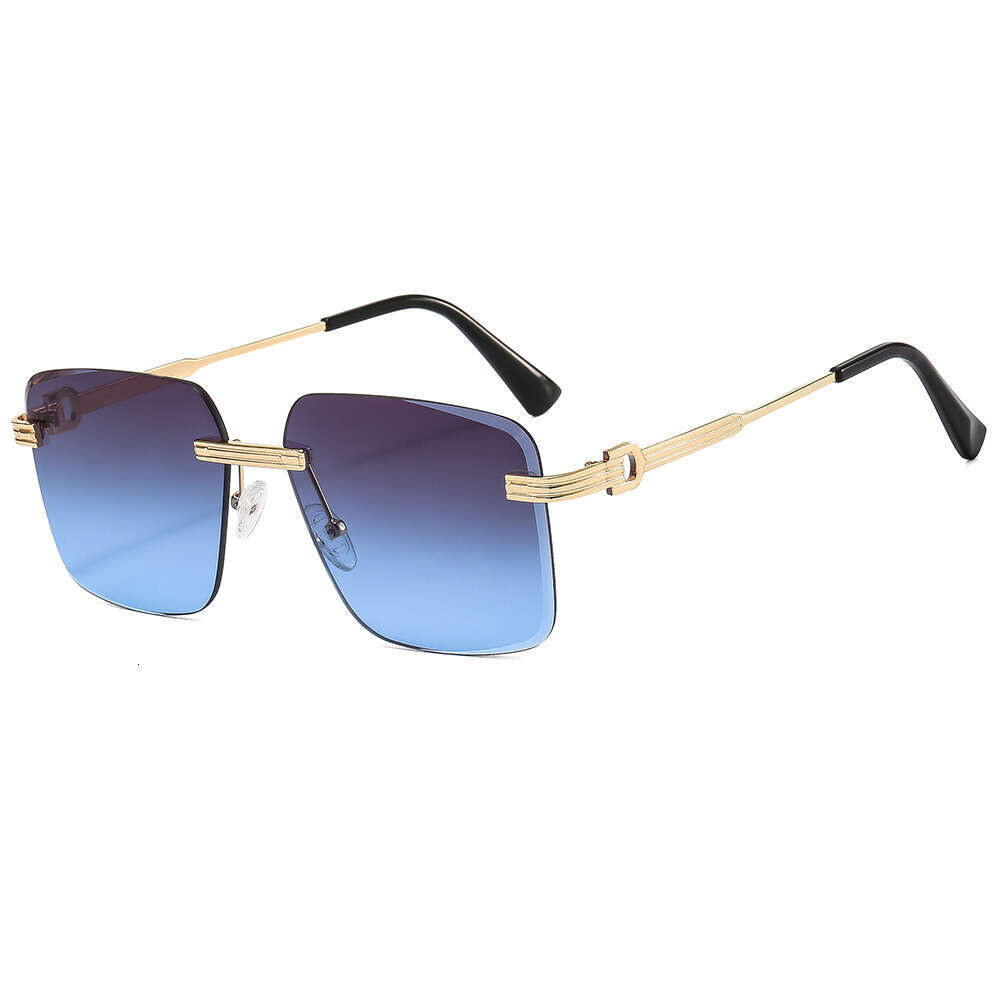 2025 Designer Women New Trendy Sunglasses Men Fashionable Black Glasses for Big Face UV Protection Rimless