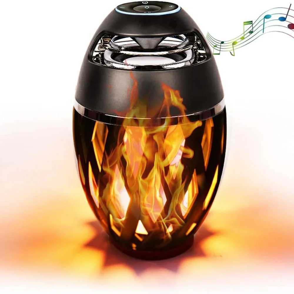 USB Charging Wireless Bluetooth Speaker Flame LED Lamps Small Outdoor Bluetooth Flame Atmosphere Light For Camping Desktop M251201
