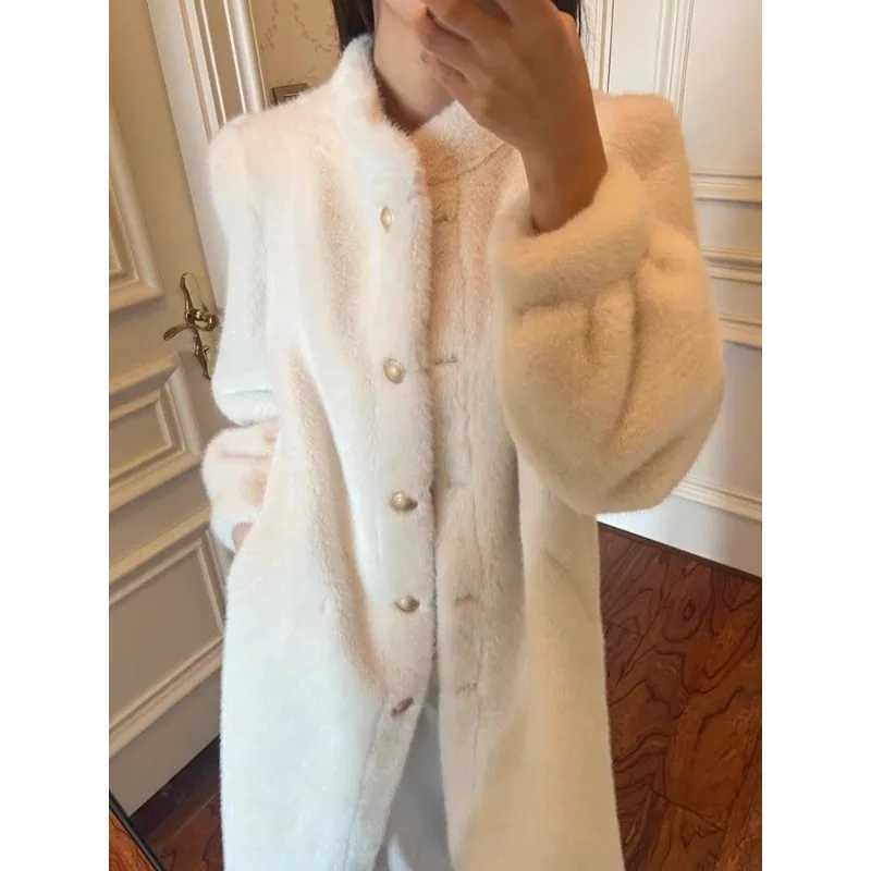 Women Winter New Mink Coat Thickened Wide Loose Lambs Wool Fur Mid-length Faux Fur Coat Luxury Comfort Warmth Winter Coat WomenT251201