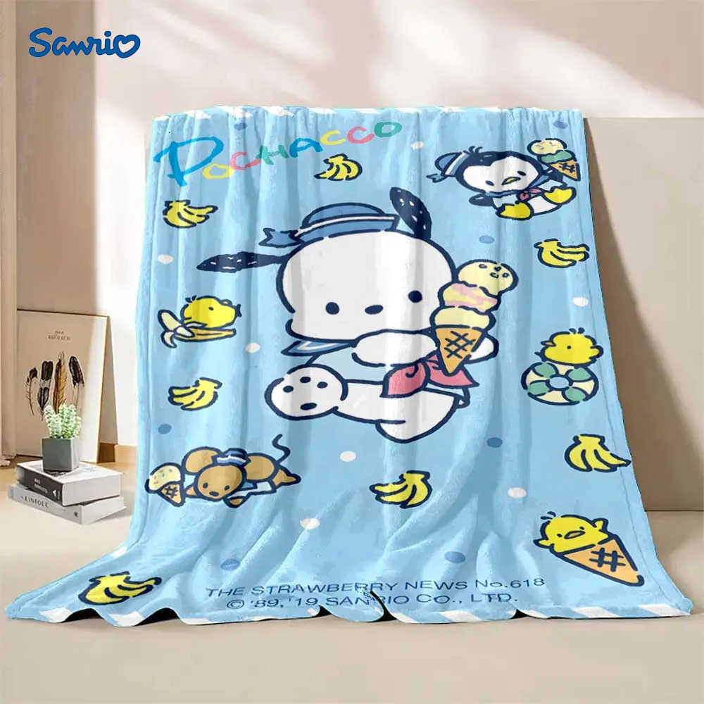 Sanrio Dog Pet Pochacco Blanket Flannel Fluffy Throw Camping Blanket for Children Sofa Throw Blanket Modern Fashion Gift H251201