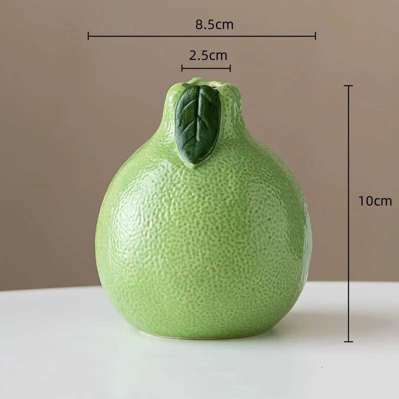 Orange Vase Ceramic Vase Pelo Simated Fruit Ornaments Hydroponic Flowerpot He Decoration Accessories Flowervase Y251201