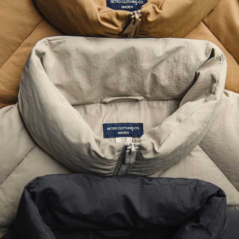 Maden Women Down Jacket Autumn Winter 90 White Duck Down Thickened and Warm Stand Collar Outerwear Coat Windproof JacketT251201