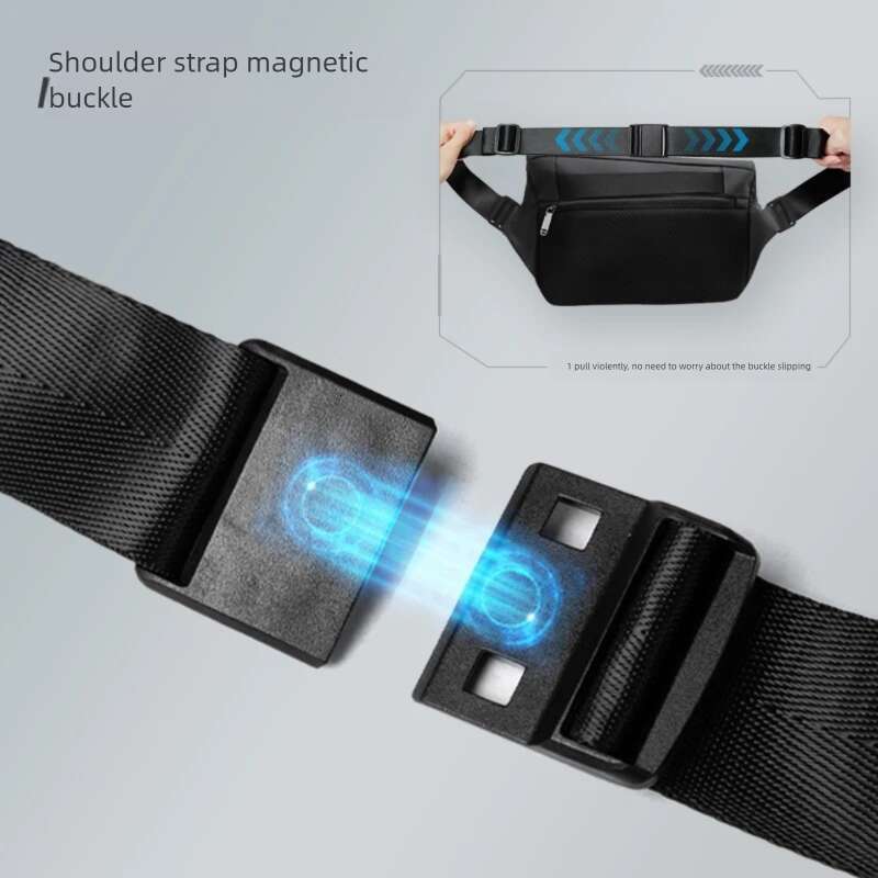 Famous Brand Luxury Bag Designer Septwolves Urban Fashion Magnetic Buckle Shoulder Men Black Waterproof Irregular Shape Sport Travel Crossbody Messeng