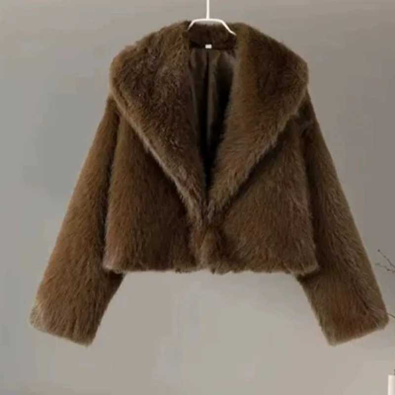 Tuularose Fashion Womens Fur Coat Winter Solid Thick Warm Fluffy Fur Coat New Commuter Streetwear Basic Vintage Female OutwearT251201