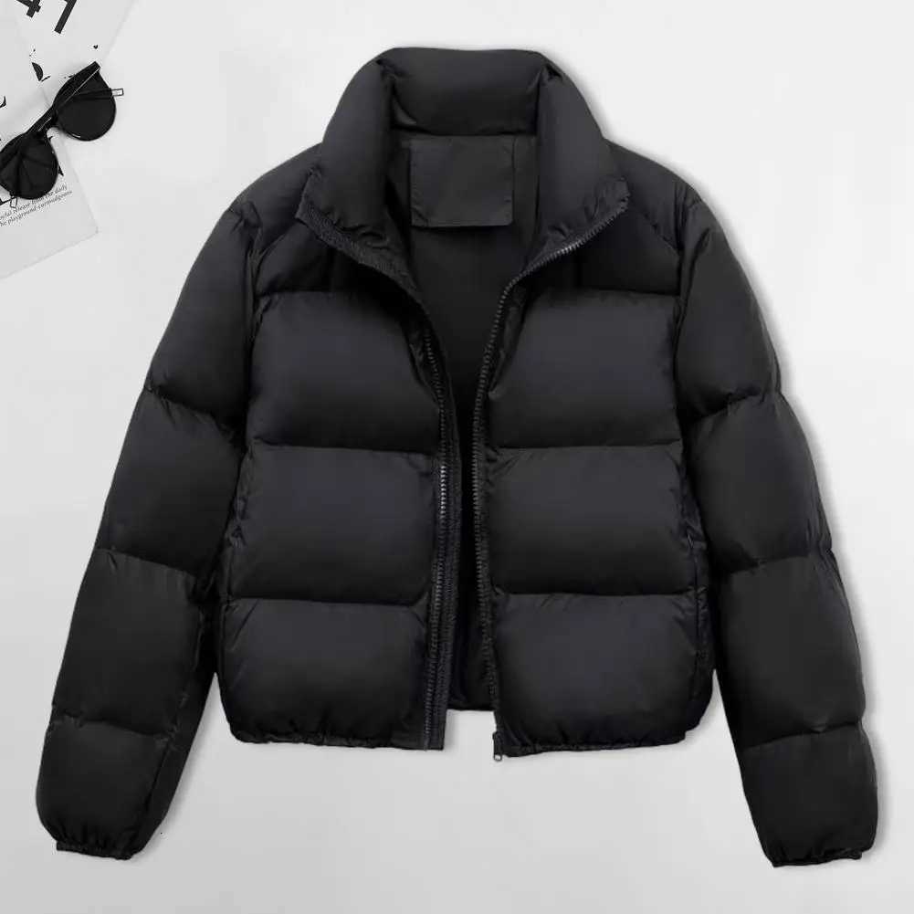 Lapel Jacket Solid Color Jacket Windproof Padded Down Coat with Stand Collar for Men Women Slim Fit Outdoor Jacket for WinterT251201