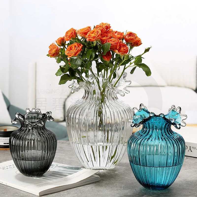 Vase Wavy Pattern Spray Water Drop Terrarium Floral Accessories Hydroponics Transparent Flower He Decoration Pot Y251201