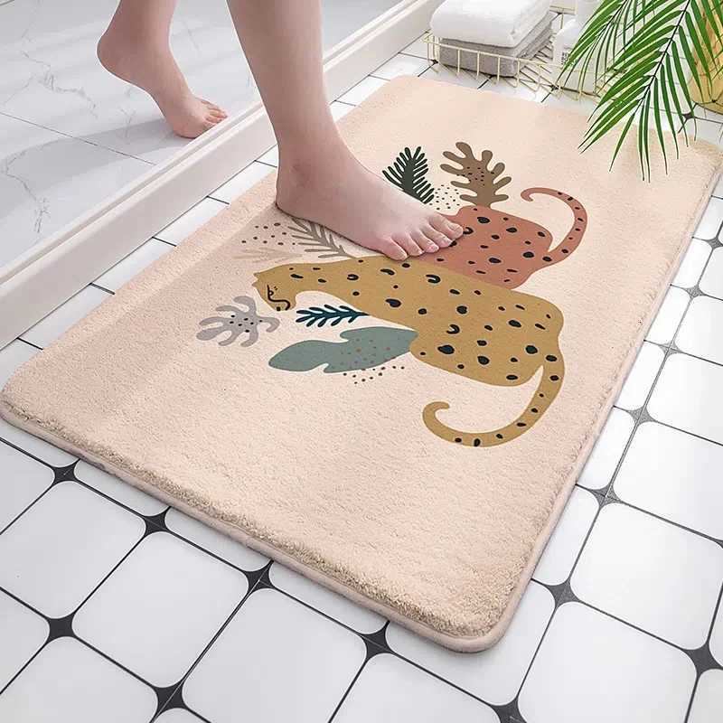 Cartoon Style Bathro Mats Absorbent Non-Slip Carpet Shower Ro Floor Mats Entrance Doormat Living Ro Carpets Kitchen Rugs H251129