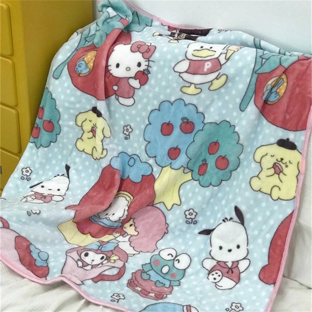 Sanrio Cute Hangyodon Blanket Lovely Anime Warm Flannel Blanket Pillowcase Pekkle Pochacco Blanket Bedspread Bedroom Sofa Bed Girl H251201