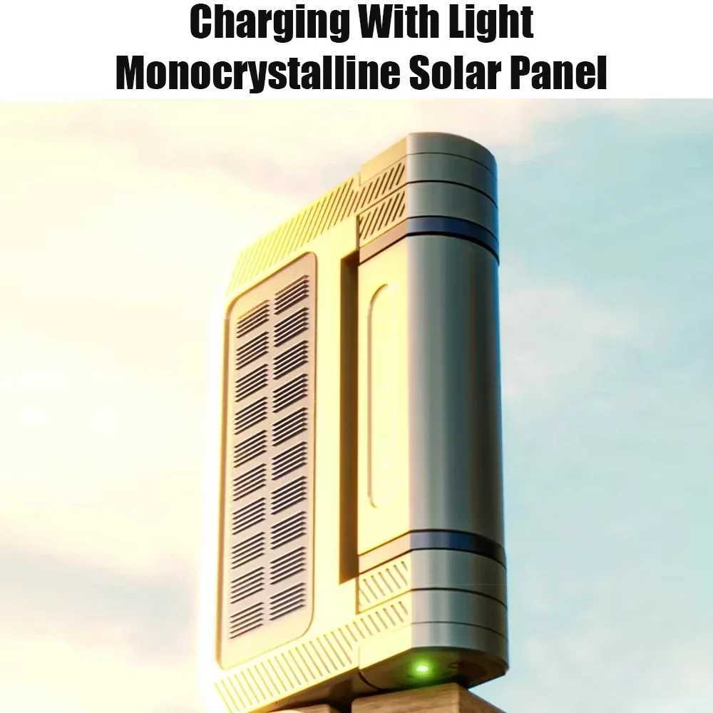 Solar LED Camping Light 5000MAH USB Rechargeable Magnetic Attraction Flood Lamp Portable Hook Tent Lantern Emergency Lawn Lamp M251201