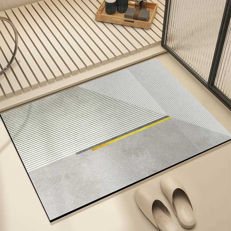 VIKAMA Bathro Floor Mat Silaite Clay Toilet Floor Quick-Drying Water Absorbing Anti-Slip Carpet Rug He Decoration H251129