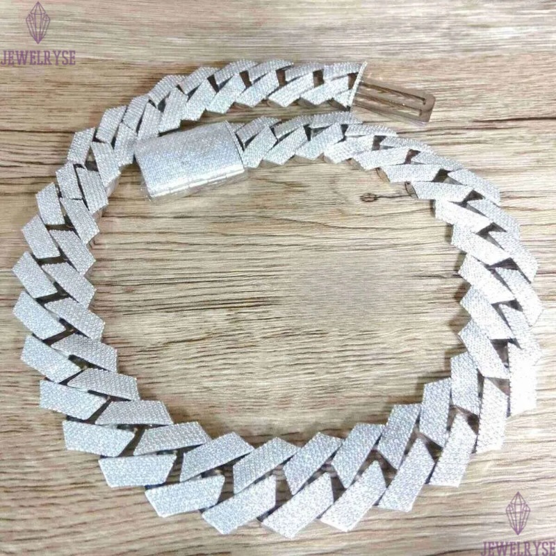 Designer Jewelry 30mm Width Big k Fully Flawless Moissanite Sier Iced Out Cuban Chain Mens Necklaces