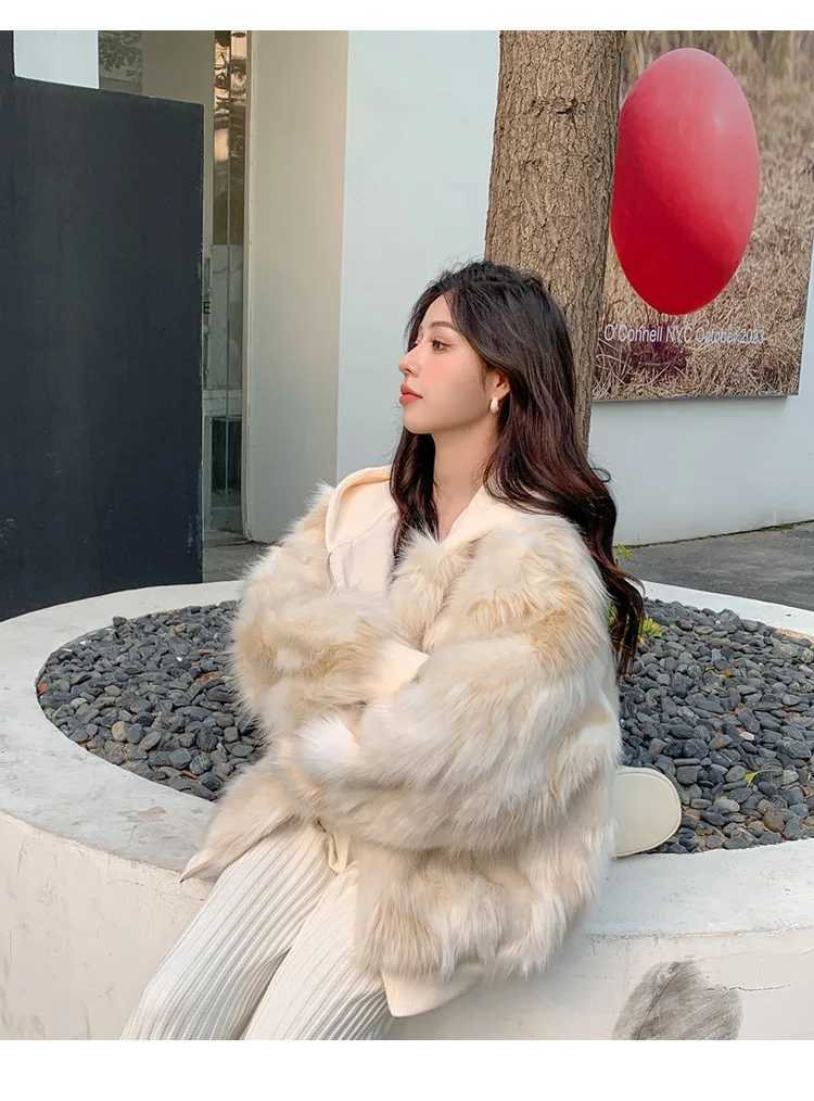 Autumn Winter 2025 Women Faux Fur Coats Mid Length Jackets Hooded Coat Thick Warm Y2k Elegant Streetwear Jacket Work OuterwearT251201