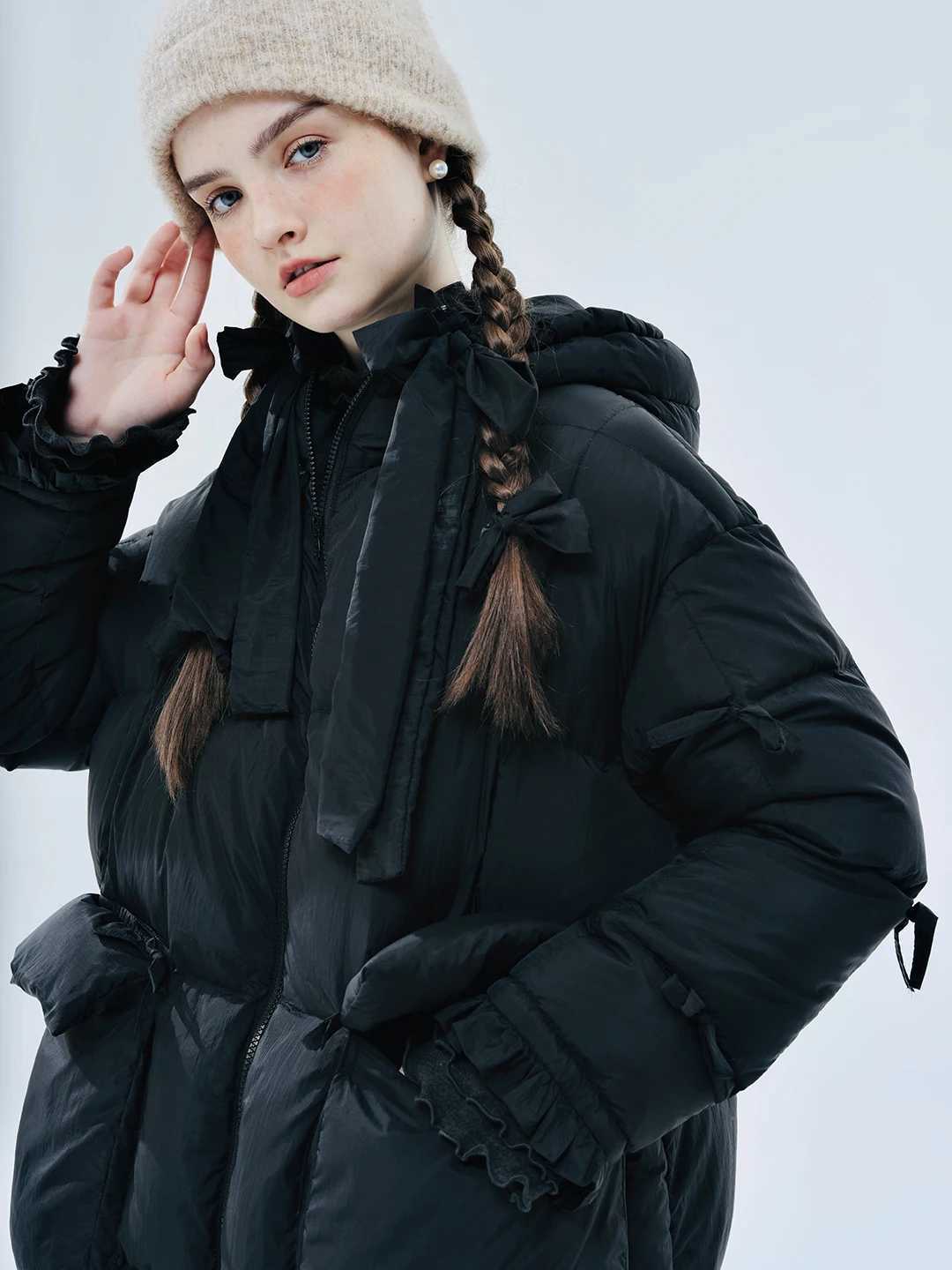 IMAKOKONI original design winter warm mid-length thickened coat pocket down jacket 234380T251201