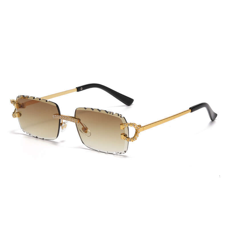 New Diamond-Studded Edge-Cut European and American Trendy Cross-Border Exclusive for Eyewear Manufacturers Wholesale Sunglasses