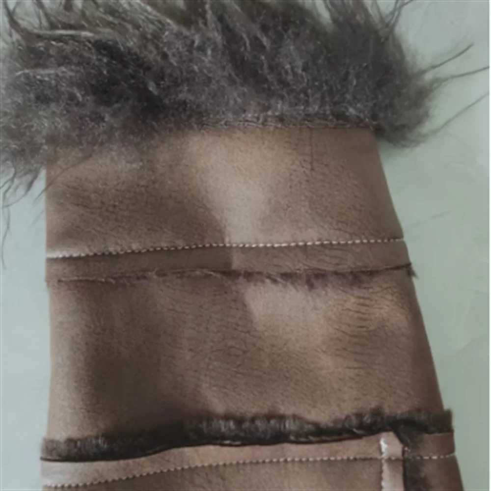 Winter Lambswool Turn Down Collar Velvet Inner Sleeve Furry Faux Leather Integrated Cotton Streetwear PU Parkas Long Sleeve TopsT251201