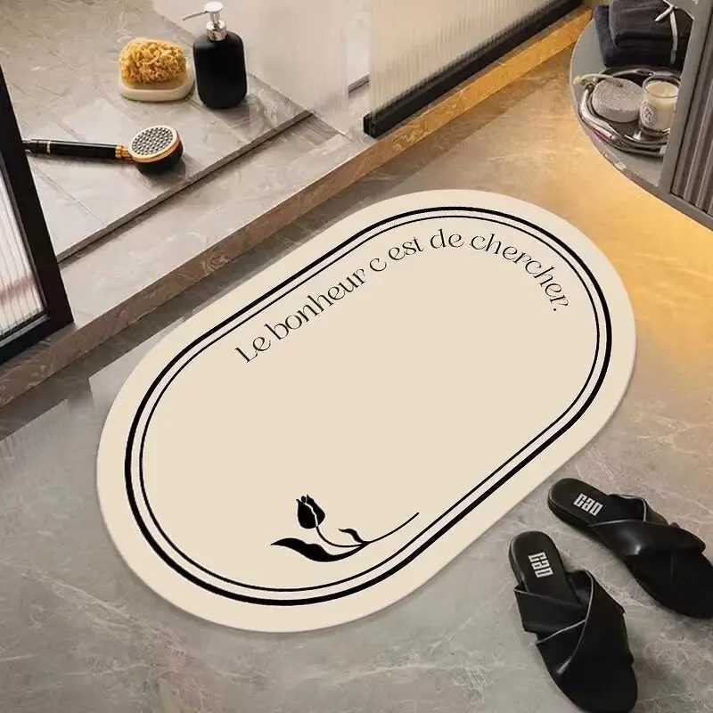 Bathro Cabinet Diat d Door Absorbent Foot Mat Quick Drying Non-slip Floor Mat Toilet Door Mat Carpet H251129