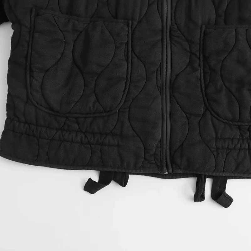 Cotton-padded Women Jacket Thickened Zipper Warm Winter Coat Female Stand Collar Outwear Jacket Fashion Tops TopcoatT251201