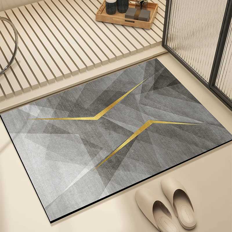 VIKAMA Bathro Floor Mat Silaite Clay Toilet Floor Quick-Drying Water Absorbing Anti-Slip Carpet Rug He Decoration H251129