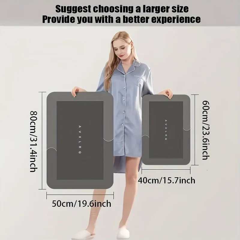 Diatoeous Earth Bath Mat Super Absorbent Non Slip Fast Drying Soft Floor Mat for Bathro Shower Laundry Bedro Kitchen RV H251129