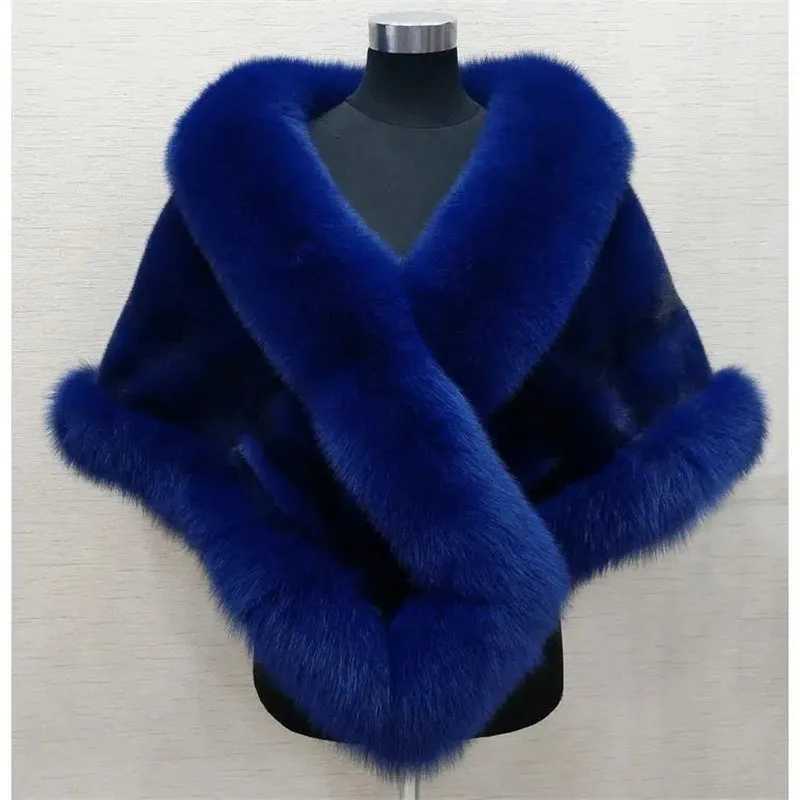 White Fur Shawl Womens Jacket Autumn Winter Faux Mink Fox Fur Dress Cheongsam Cloak Coats New 2026 Thicken Warm Short OutwearT251201