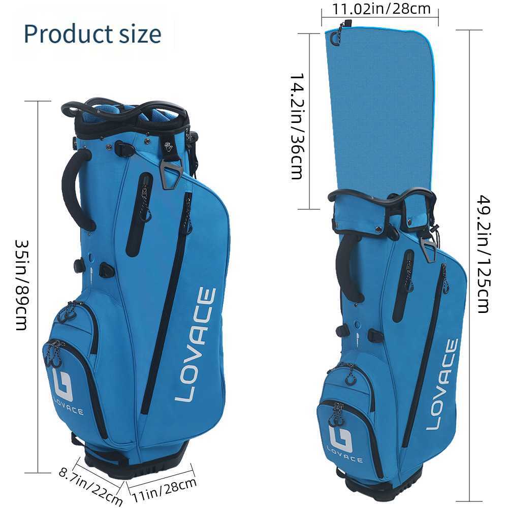 Golf Stand Bag 14 Way Top Dividers FullLength with Stand 7 Pockets Lightweight Golf Bag for Men Dual Strap Rain Hood J250930