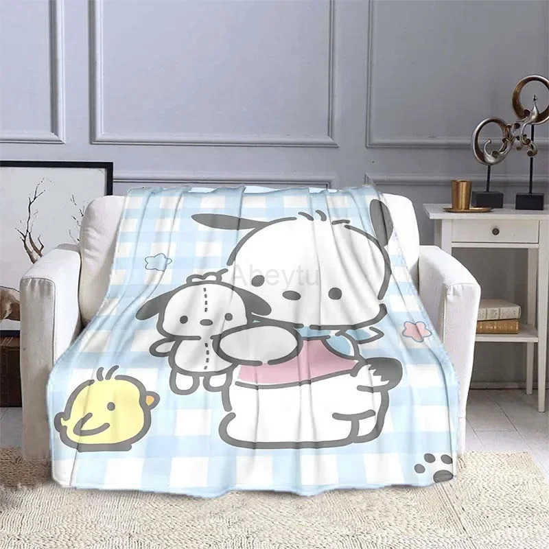 Sanrio 6 Sizes Pochacco Printed Blanket Children Adult Blanket Soft and Warm Bedding for Bed Sofa Outdoor Travel Cover Blanket H251201