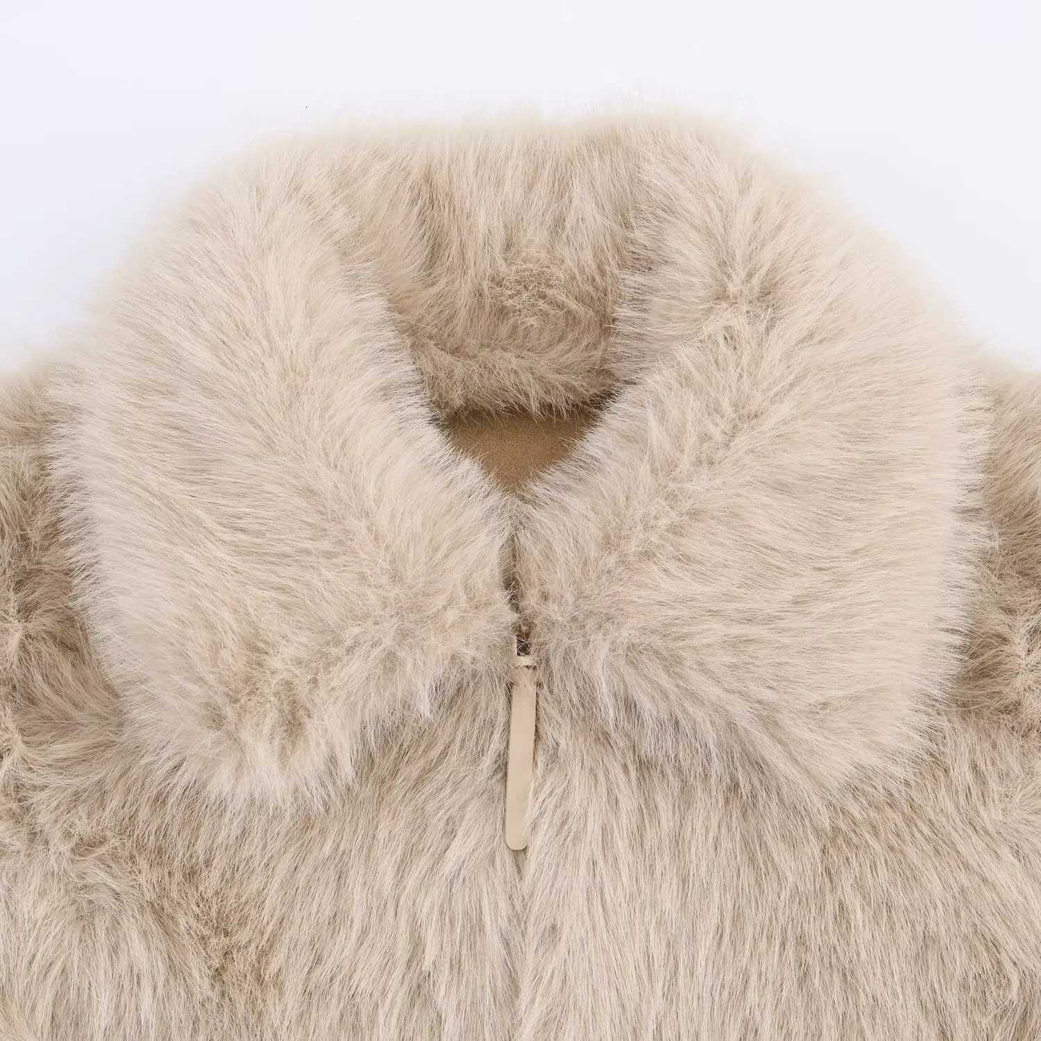 BSAY Fake fur jacket coats womens clothing 2025 winter new fashion Korean lapel long sleeves thick warm chic ladies tops mujerT251201