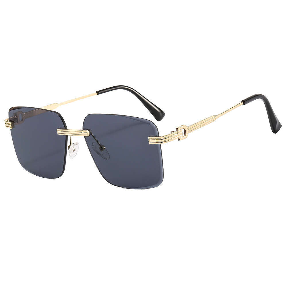 2025 Designer Women New Trendy Sunglasses Men Fashionable Black Glasses for Big Face UV Protection Rimless