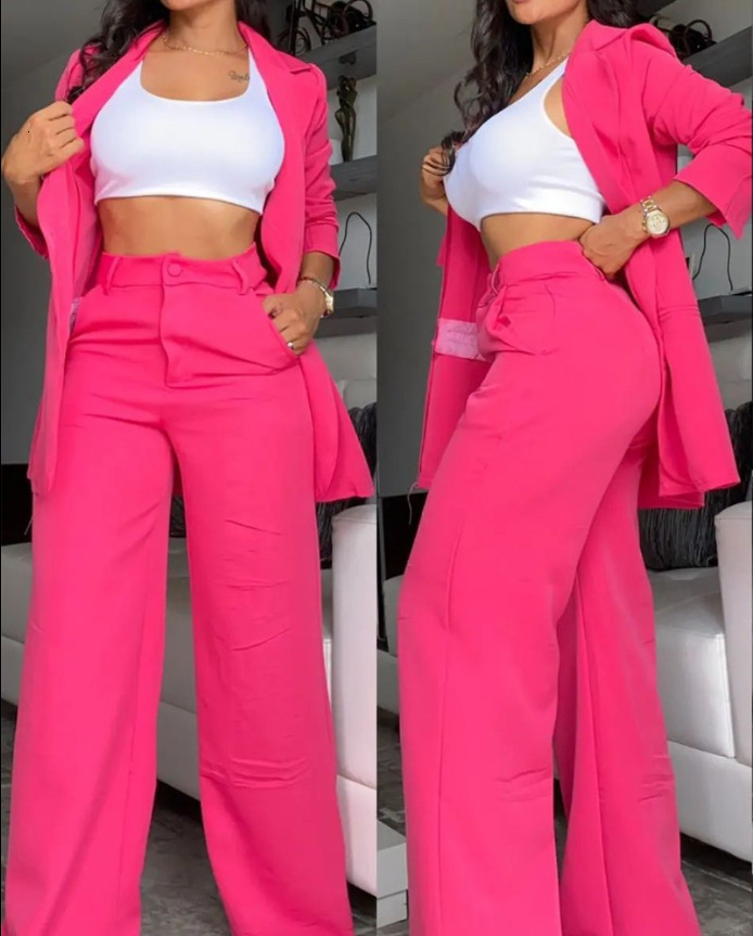 2 Piece Pant Women Club Outfits: Women's Stacked Bell Bottoms with Short Coat, High Waist Sexy Party Nightclub Set C260312