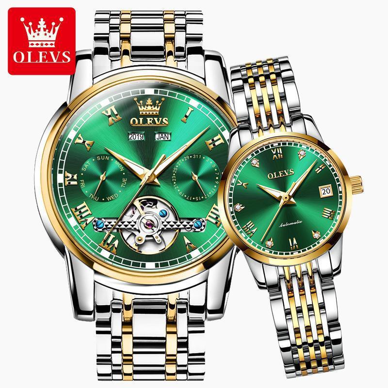 OLEVS Designer Classic Integrated Automatic Mechanical Watch Luxury Outdoor Sports Wedding Couple Watch Hollowed Out Men's And Women's Watch
