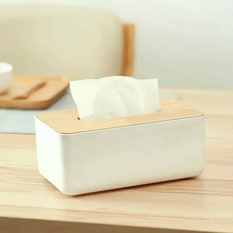 Japanese Style Wooden Tissue Box Minimalist Desktop Paper Holder for Living Ro Mti-functional He Storage Organizer H251201