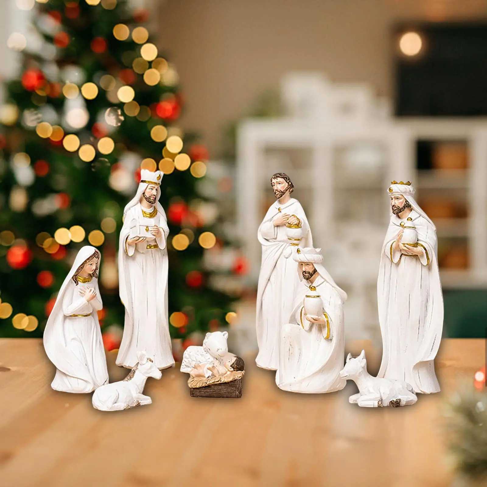Traditional Nativity Figurine Set Jesus Christmas Ornaments Playset H251129