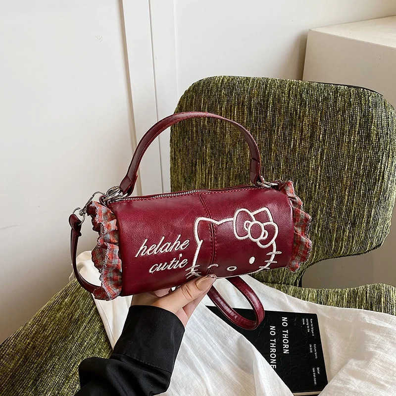 Sanrio Hello Kitty cute cartoon embroidered lace mini womens bag new fashion crossbody handbag multiple colors optional H251201