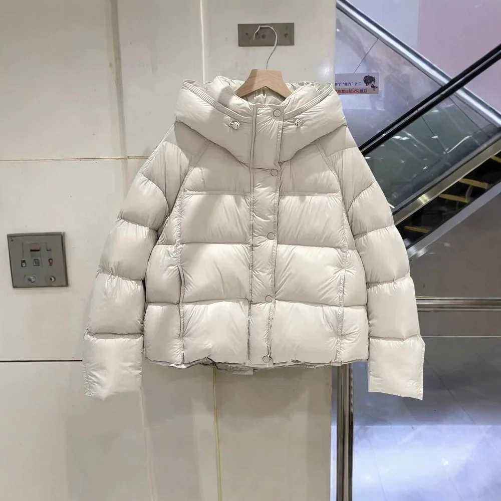2025 New Warm Coat with Hat Autumn and Winter Thick Cotton Coat Long Sleeved Cotton Jacket Parker Cotton Coat Can Matched FreelyT251201