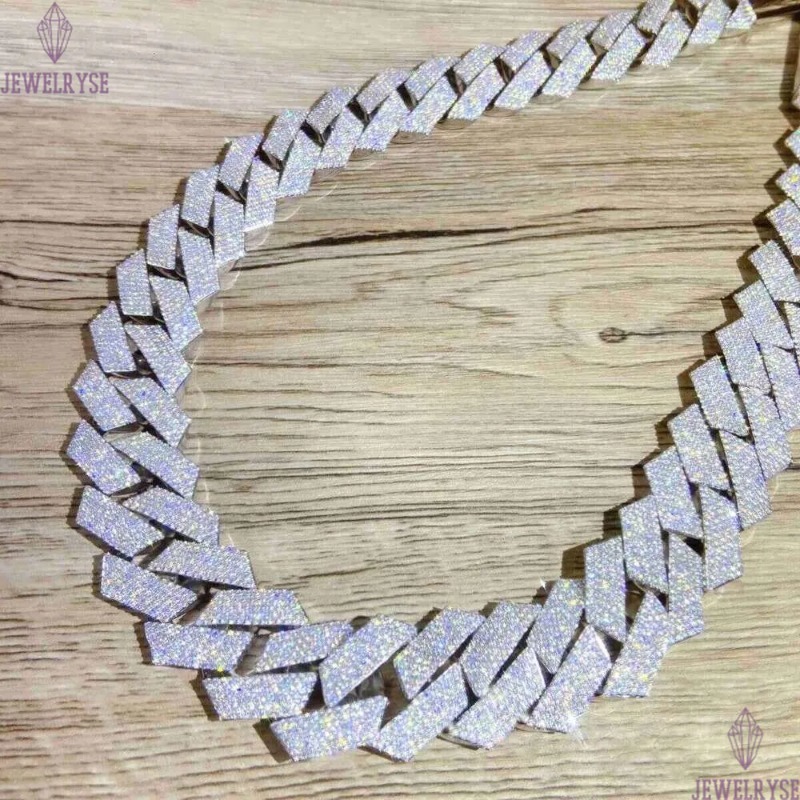 Designer Jewelry 30mm Width Big k Fully Flawless Moissanite Sier Iced Out Cuban Chain Mens Necklaces