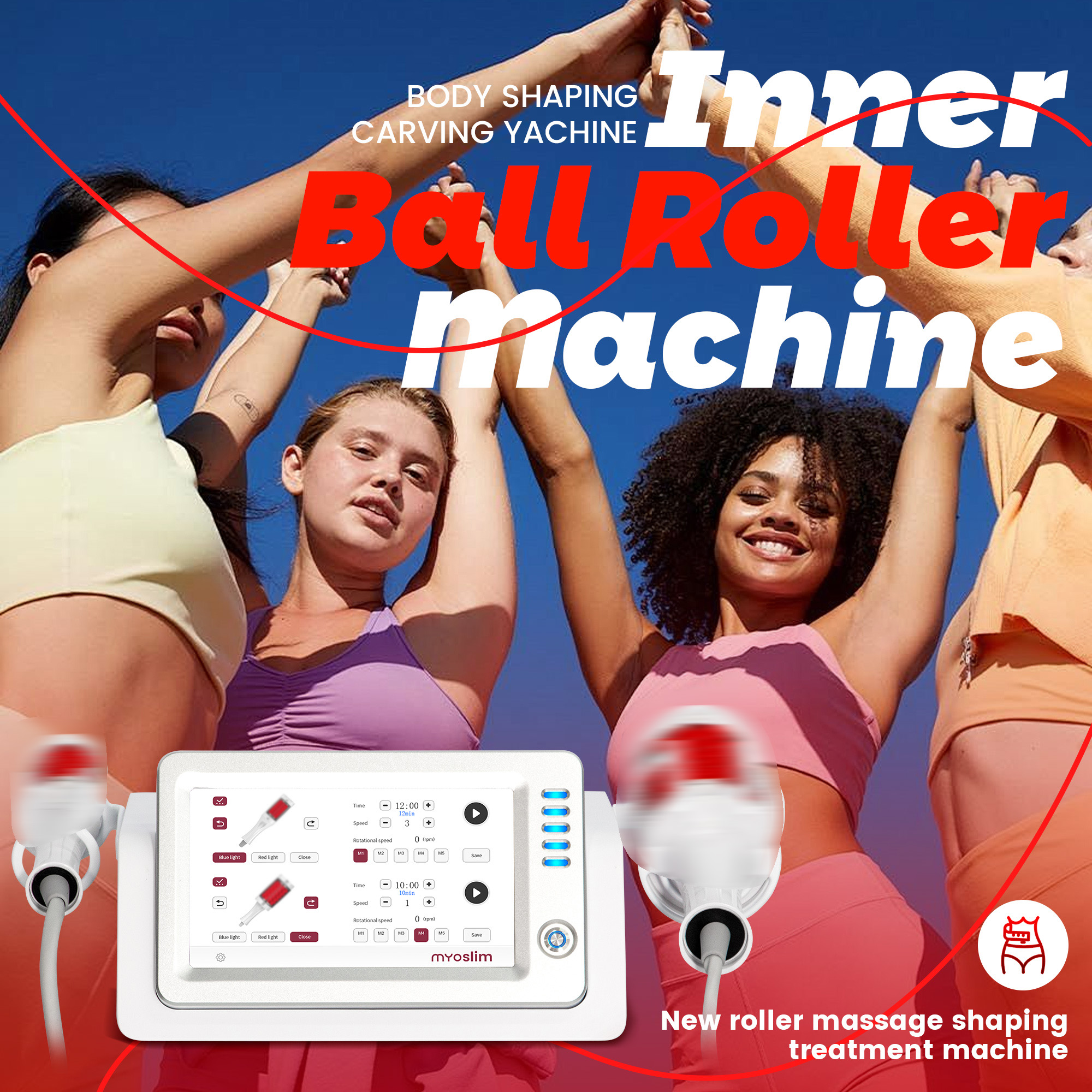Professional Inner Ball Roller Machine MYOslim For Body Contouring Cellulite Reduction Deep Tissue Massage and Circulation Improvement Home Use