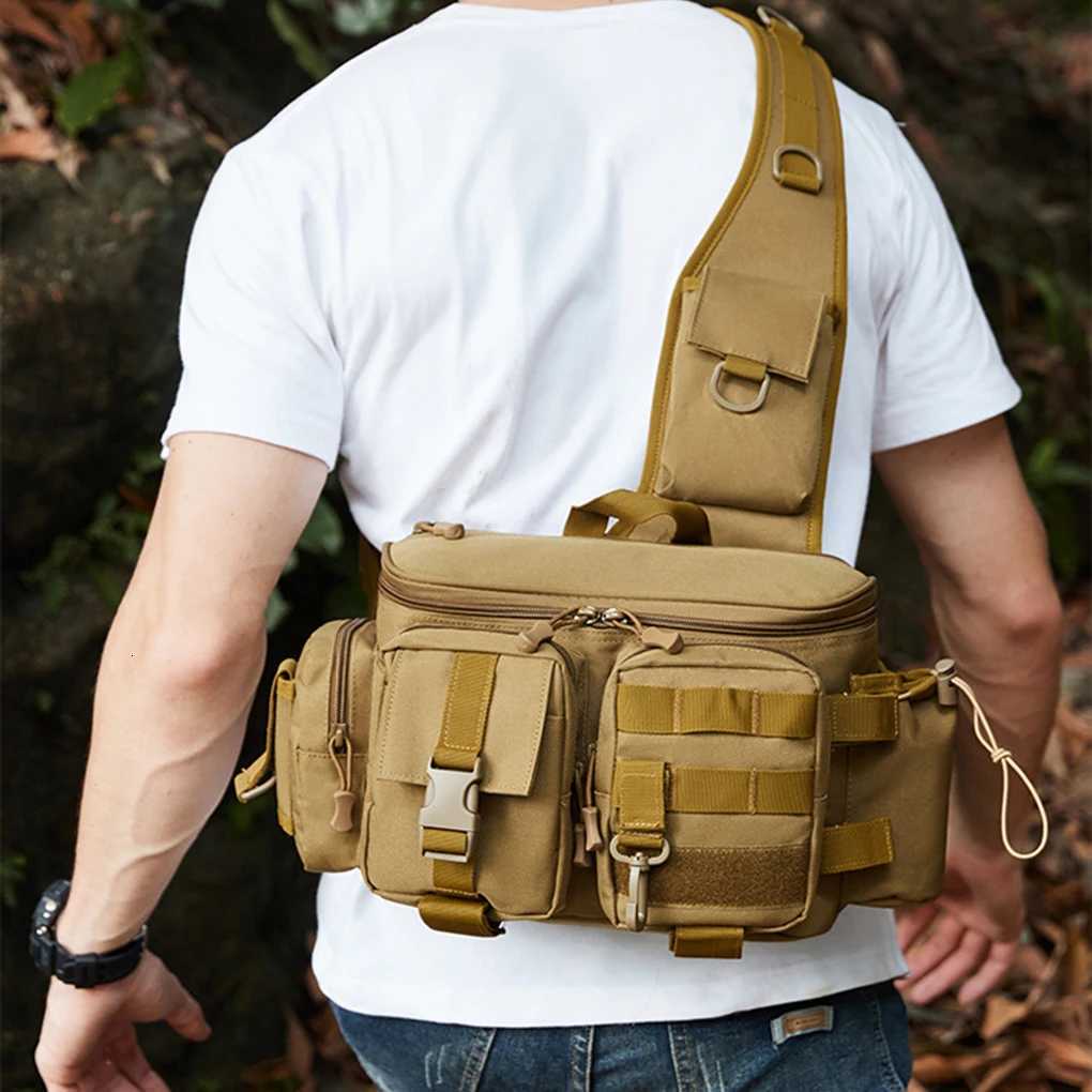 Outdoor Sports Tactical Waist Bag Multi Function Waterproof Fishing Gear Bag Hiking Camping Travel Backpack Shoulder Cross BagsT251201