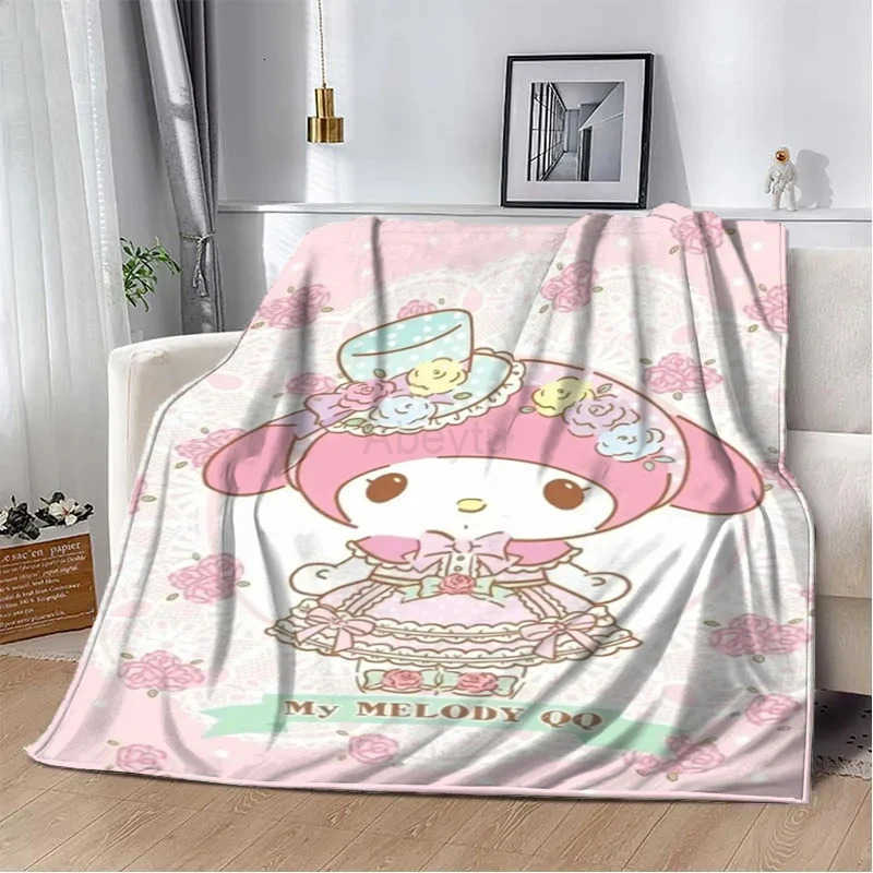 Sanrio My Melody Plush Blanket Soft Fluffy Quilt Children Nap Throw Cartoon Blankets Sofa Travel Picnic Blanket Adult Girl Gifts H251201