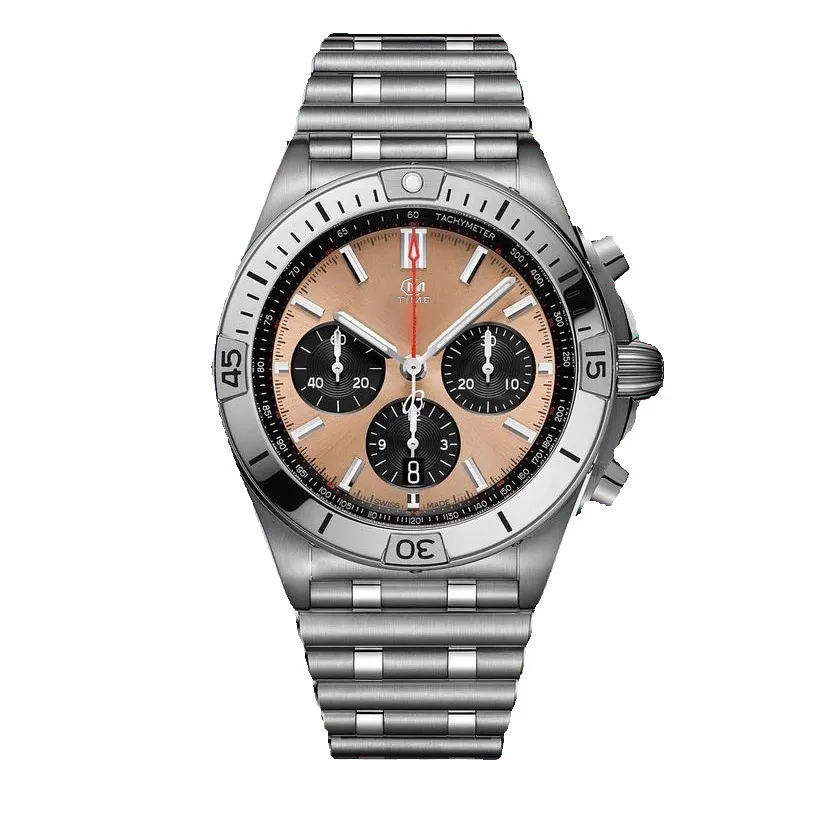 Men's Watch 42MM Quartz Movement Multi-Function Business Watch with Glow, Sapphire waterproof Sports Watch and Montel Luxu