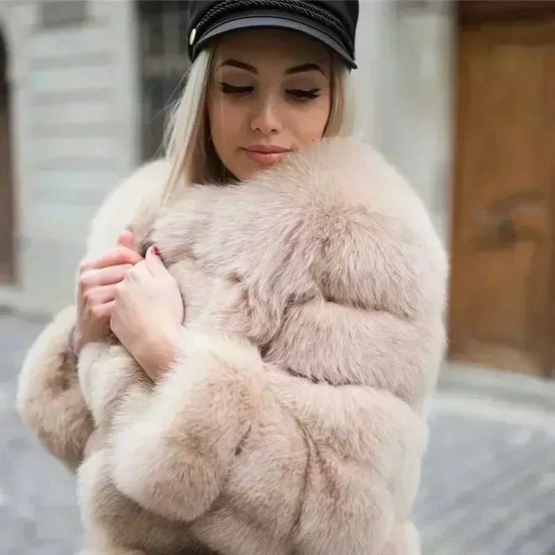 NEW Long Sleeve Faux Fur Coat 2026 Winter Women Fashion Thick Warm Fuzzy Coat Outerwear Female Gray/Black Fake Fur JacketT251201